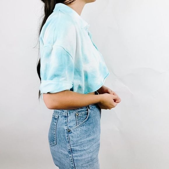 Cropped Blue Tie Dye Polo 2XL - Picture 6 of 6